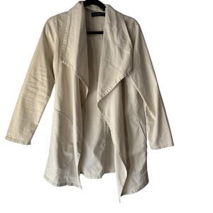 Peruvian Connection Jacket Womens Small Open Front Linen Blend Lightweight Drape